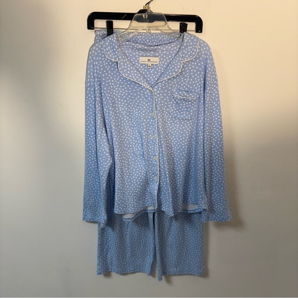 Karen Neuburger Womens Blue/White Polka Dot Pajama Set Cotton Blend Large - Picture 3 of 10